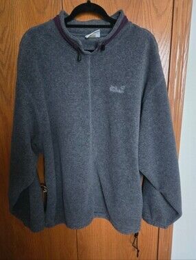 Jack Wolfskin Gray Fleece Zip Jacket 2x 3x (See Measurements)